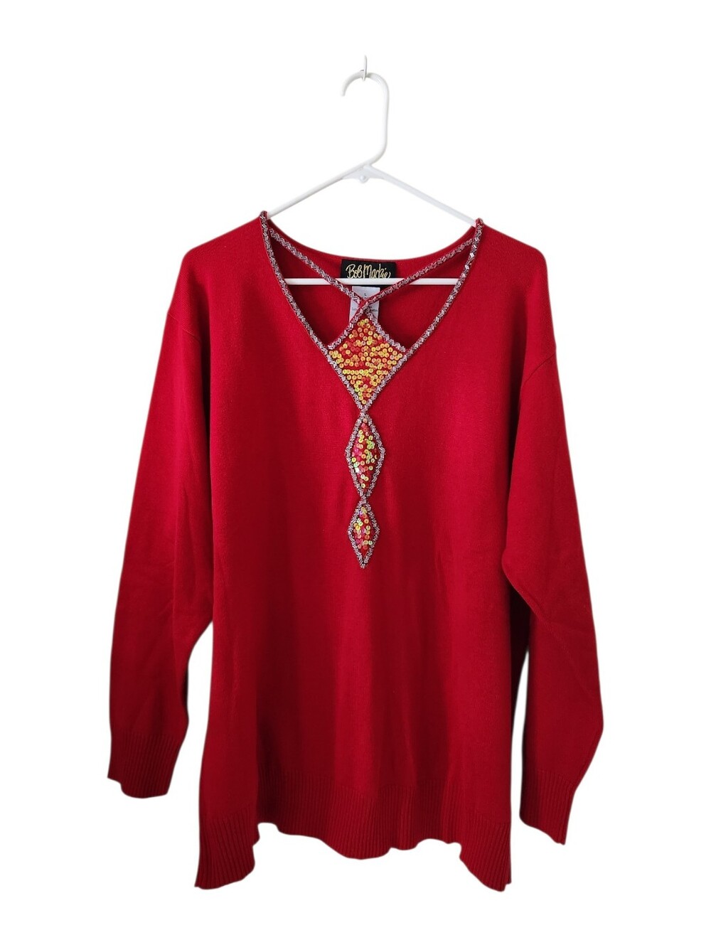 Bob Mackie Wearable Art Sequin Beaded Sweater